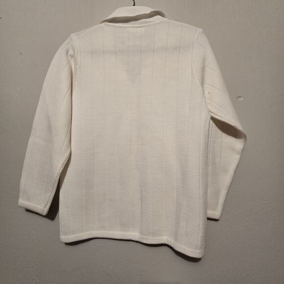 Vtg 60s 70s Lily Of California Ivory Knit Cardigan Sweater Womens SM Taiwan - Picture 7 of 9